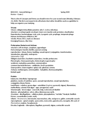 BIOL2syll-Sp20 - syllabus - BIOL1113 - General Biology 2 Spring 2020 ...