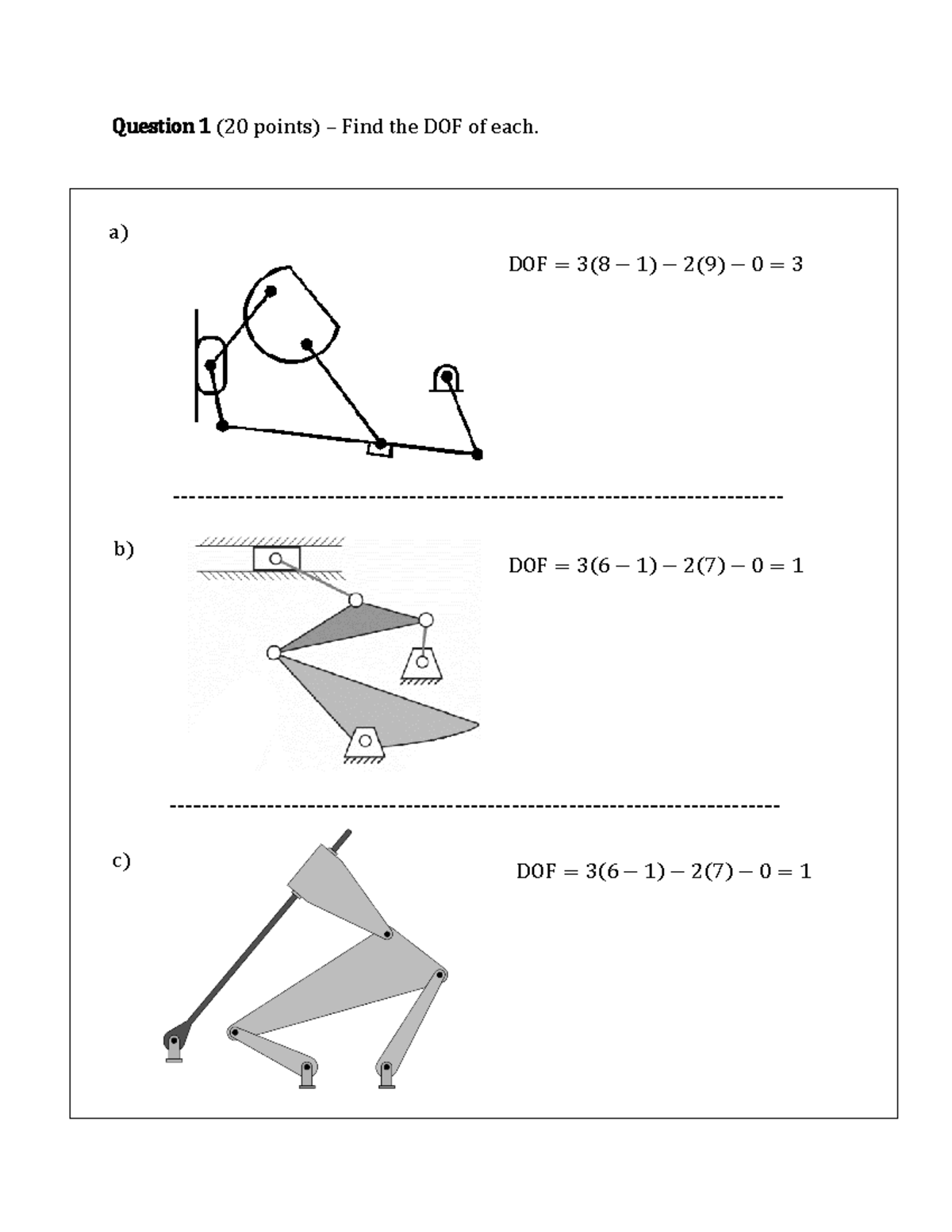 Midterm Winter - 2024 - Answers - MECH 343 - Question 1 (20 points ...
