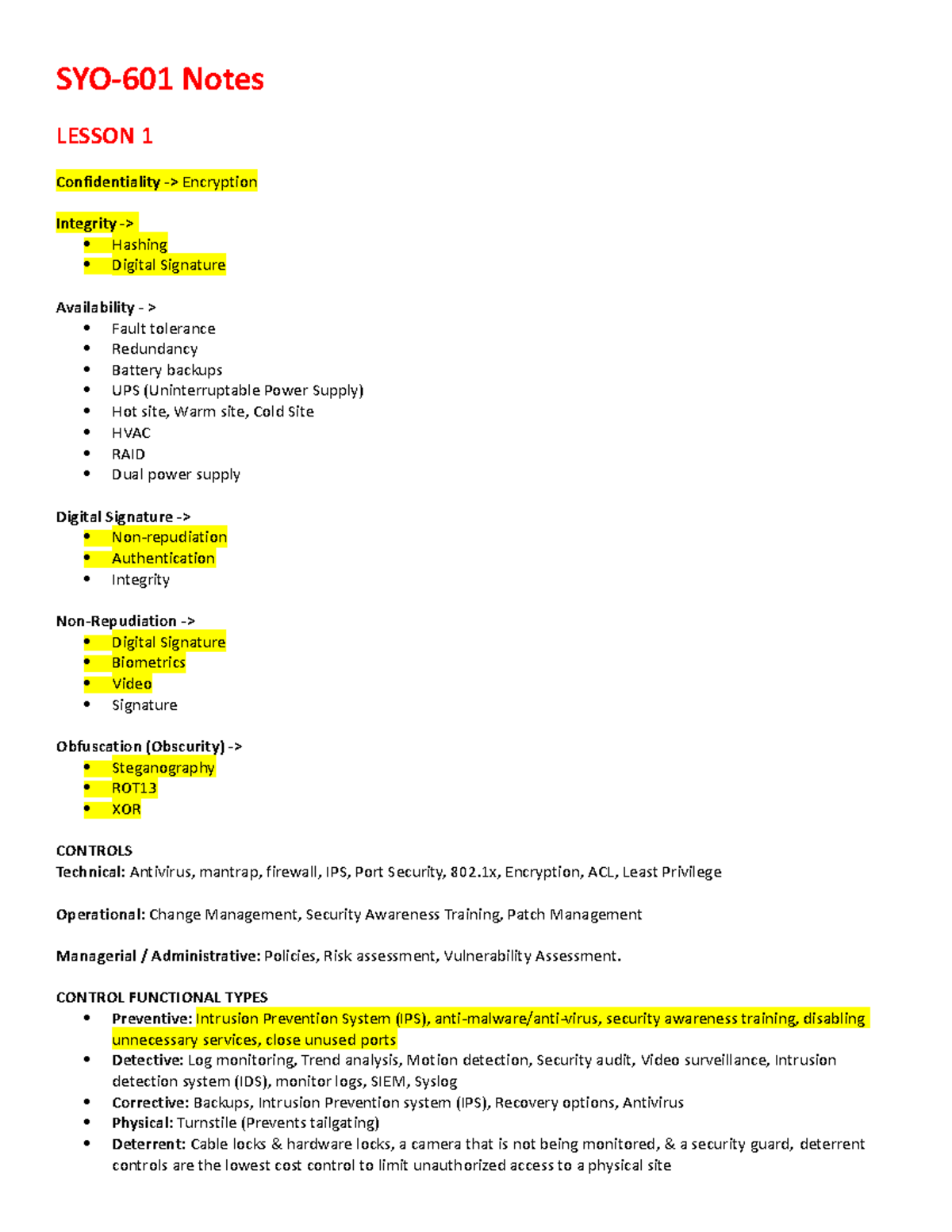 SYO-601 Notes - Good study material - SYO-601 Notes LESSON 1 ...