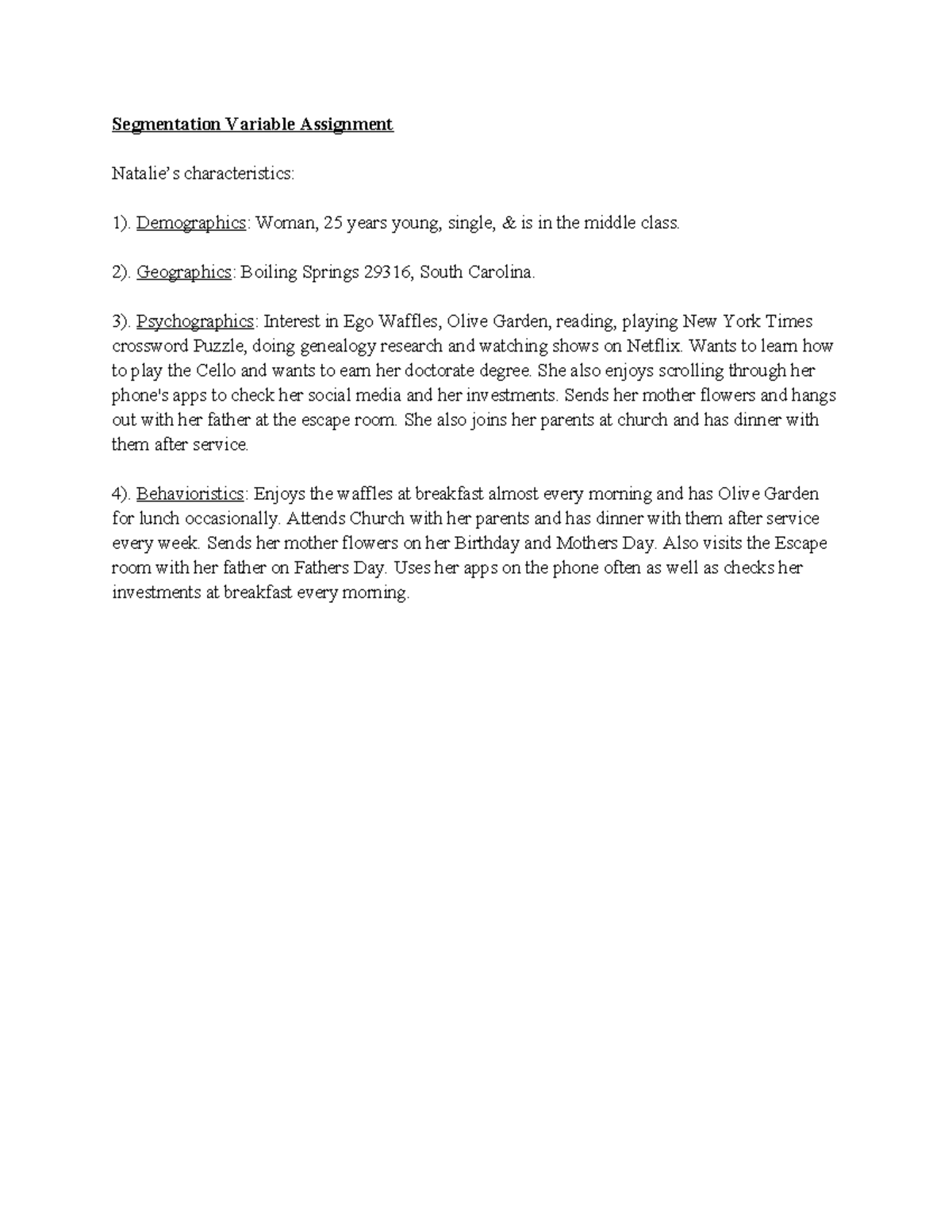 Segmentation Variable Assignment - Segmentation Variable Assignment ...
