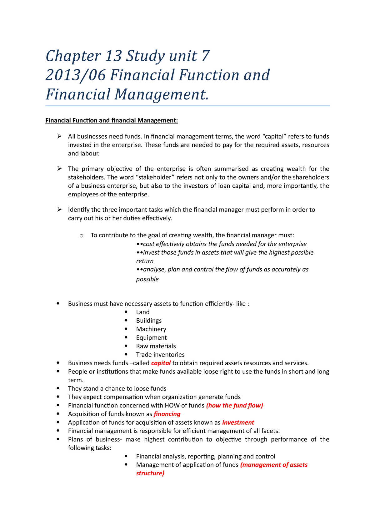 MNB1601- Notes-Chapter 13 Study Unit 7 Mnb1601 - Chapter 13 Study Unit ...