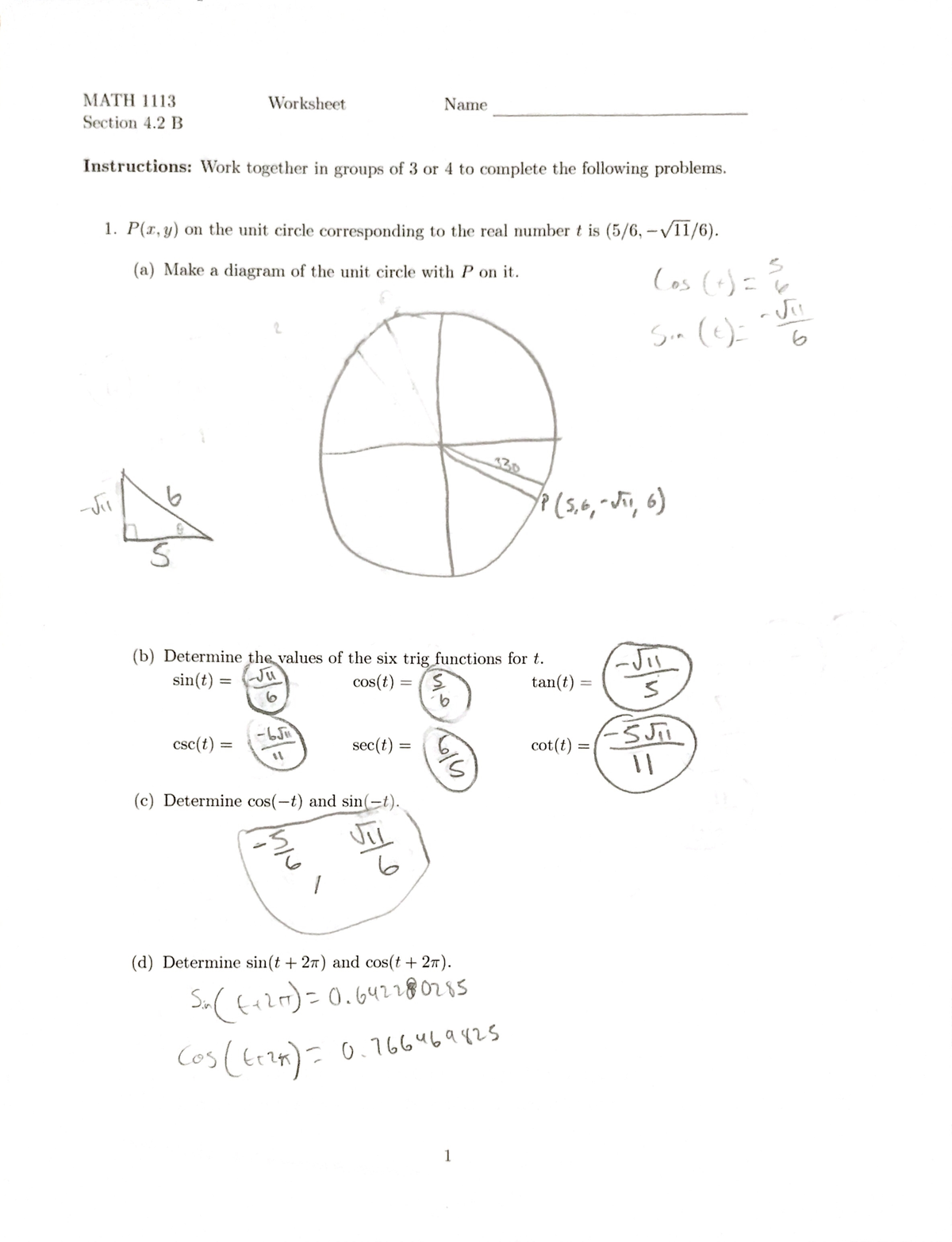 4.2b Class - Homework. - Math2500 - Studocu