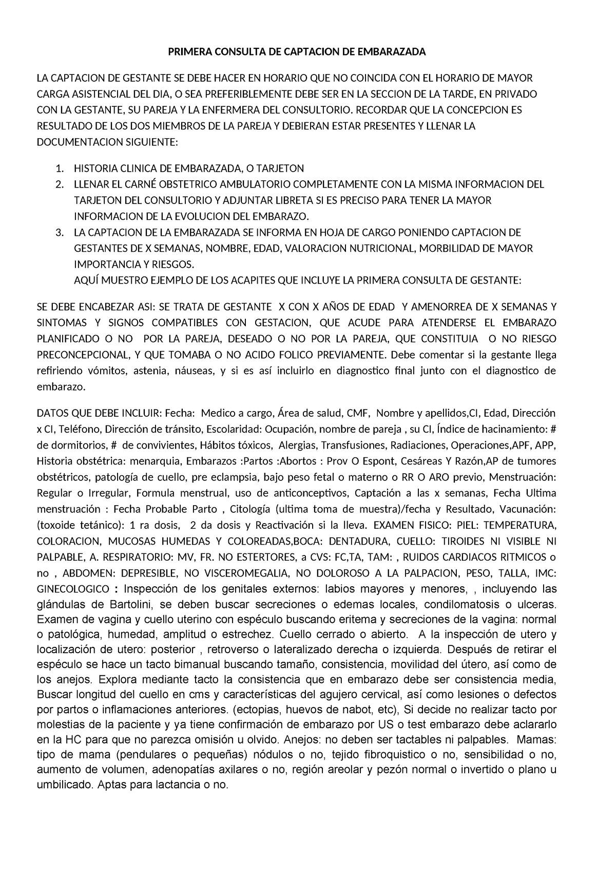 Metodologia- para -captacion -de-embarazo - PRIMERA CONSULTA DE ...