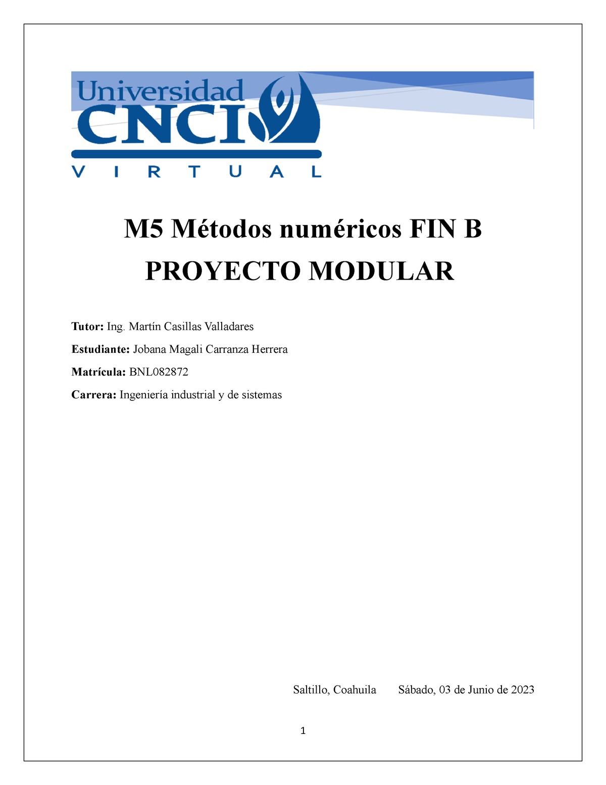 M5 Métodos Numéricos FIN B Proyecto Modular - M5 Métodos Numéricos FIN ...