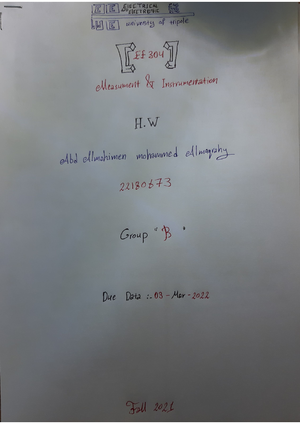 EE304 HW - homework - Principal Instrument II - Studocu