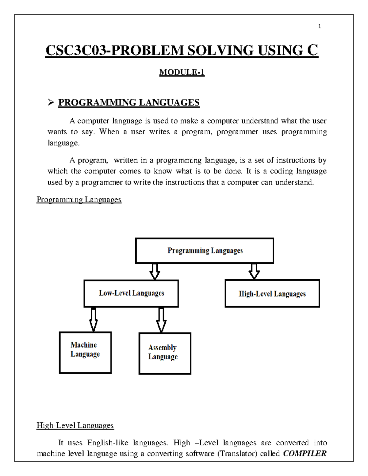 CSC3C03-Problem Solving Using C - CSC3C03-PROBLEM SOLVING USING C ...