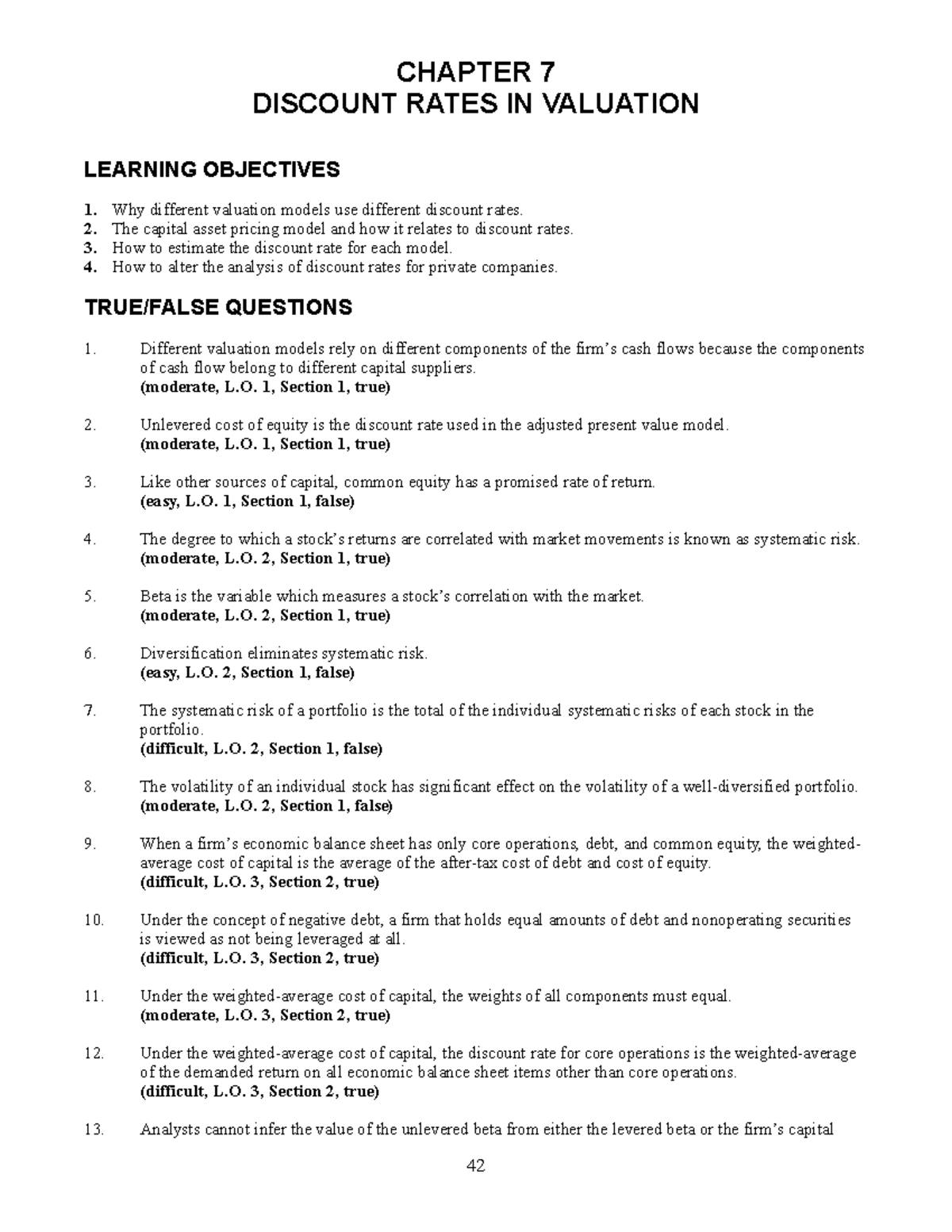 Sd7 discount rates in valuation CHAPTER 7 DISCOUNT RATES IN VALUATION LEARNING OBJECTIVES 1