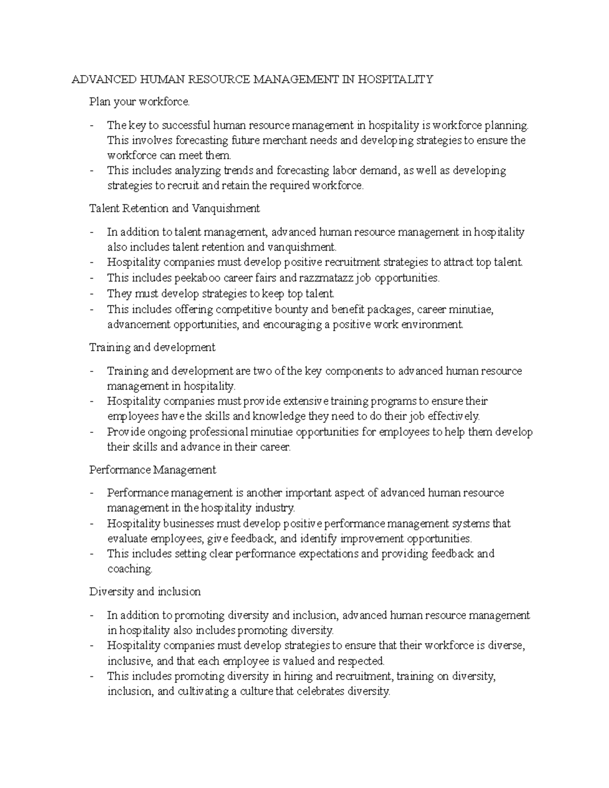 HTR 110 Notes 12 - Hospitality-tourism industry: hotels, resorts ...