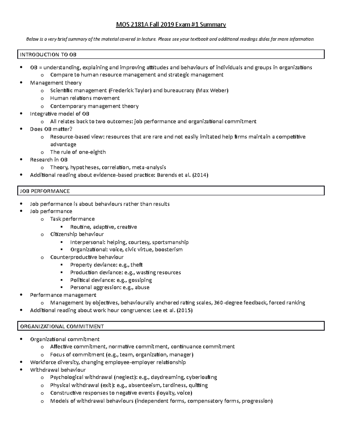 Exam 12 November 2019, questions and answers - MOS 2181A Fall 2019 Exam ...