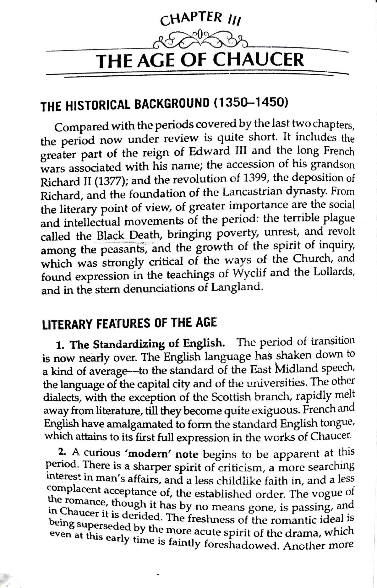 The Age of Chaucer - CHAPTER II THEAGE OF CHAUCER THE HISTORICAL ...