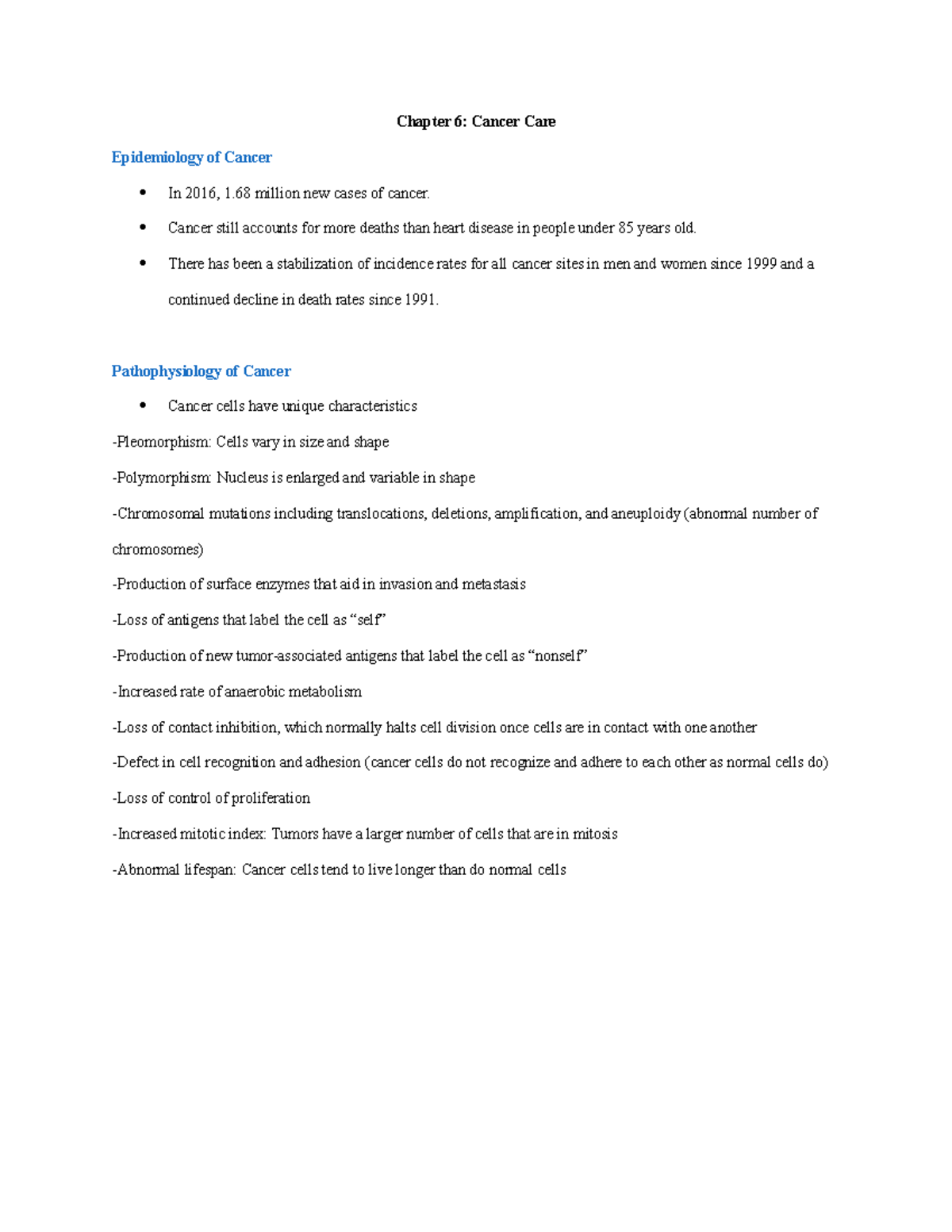 Chapter 6 - end of life care - Chapter 6: Cancer Care Epidemiology of ...