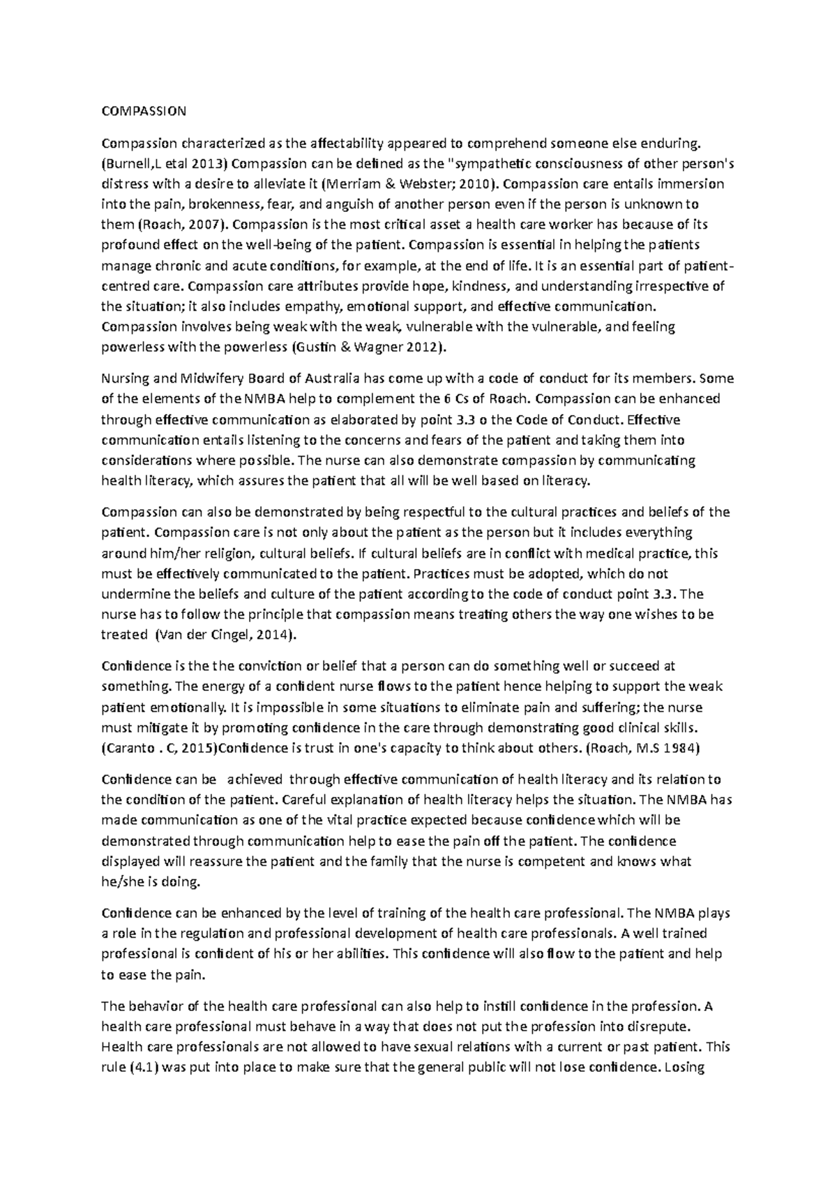 Compassion and Confidence assignment 138 - COMPASSION Compassion ...