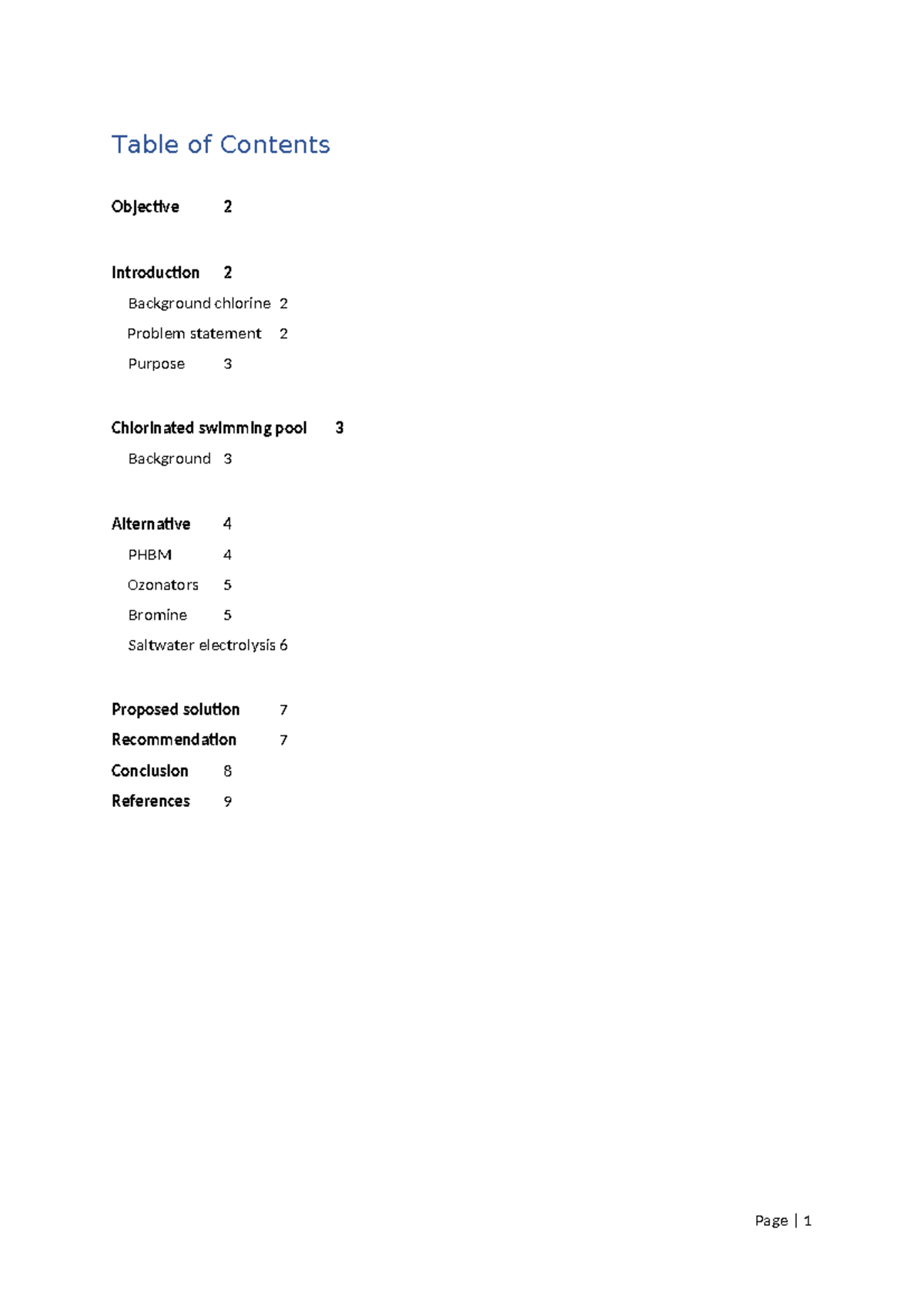 CHM271 Study Case - Table Of Contents Objective Introduction ...