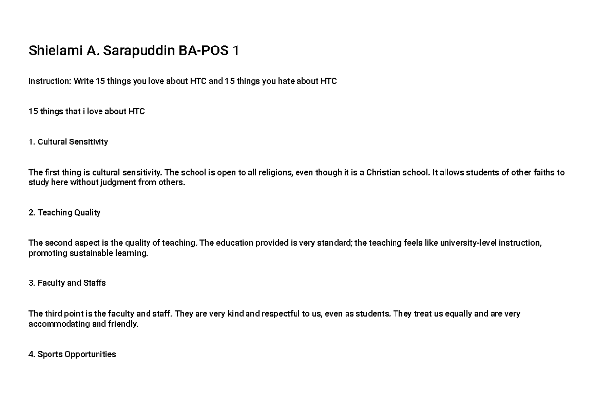 Academic Essay's - Shielami A. Sarapuddin BA-POS 1 Instruction: Write ...