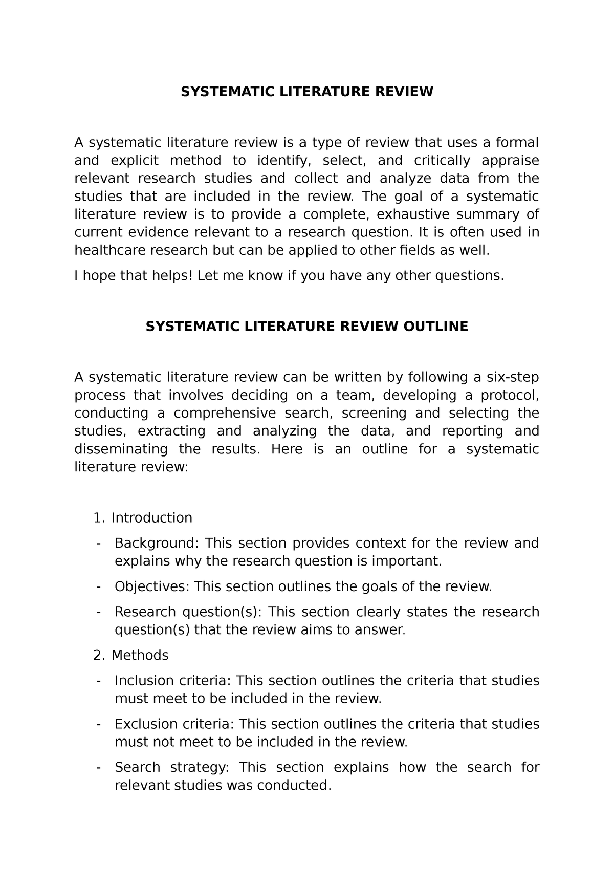 Systematic Literature Review - SYSTEMATIC LITERATURE REVIEW A ...