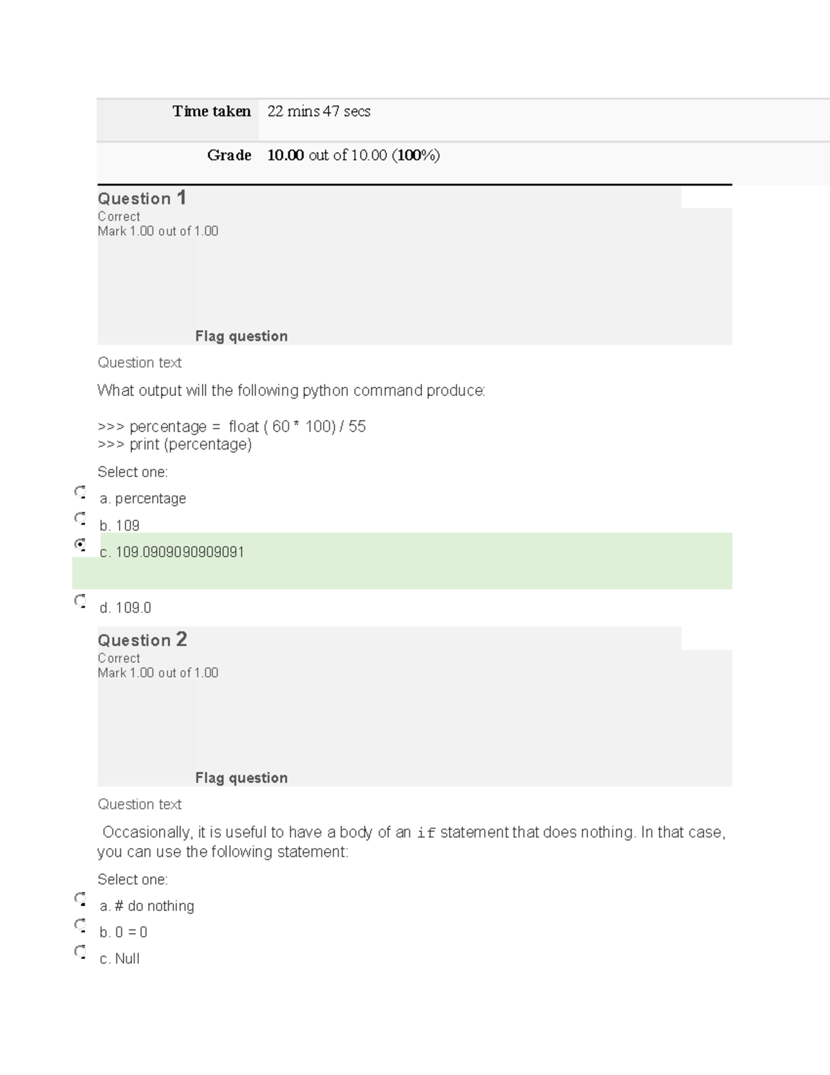 Self-Quiz Unit 3 - Self-Quiz Unit 3 - Time Taken 22 Mins 47 Secs Grade ...