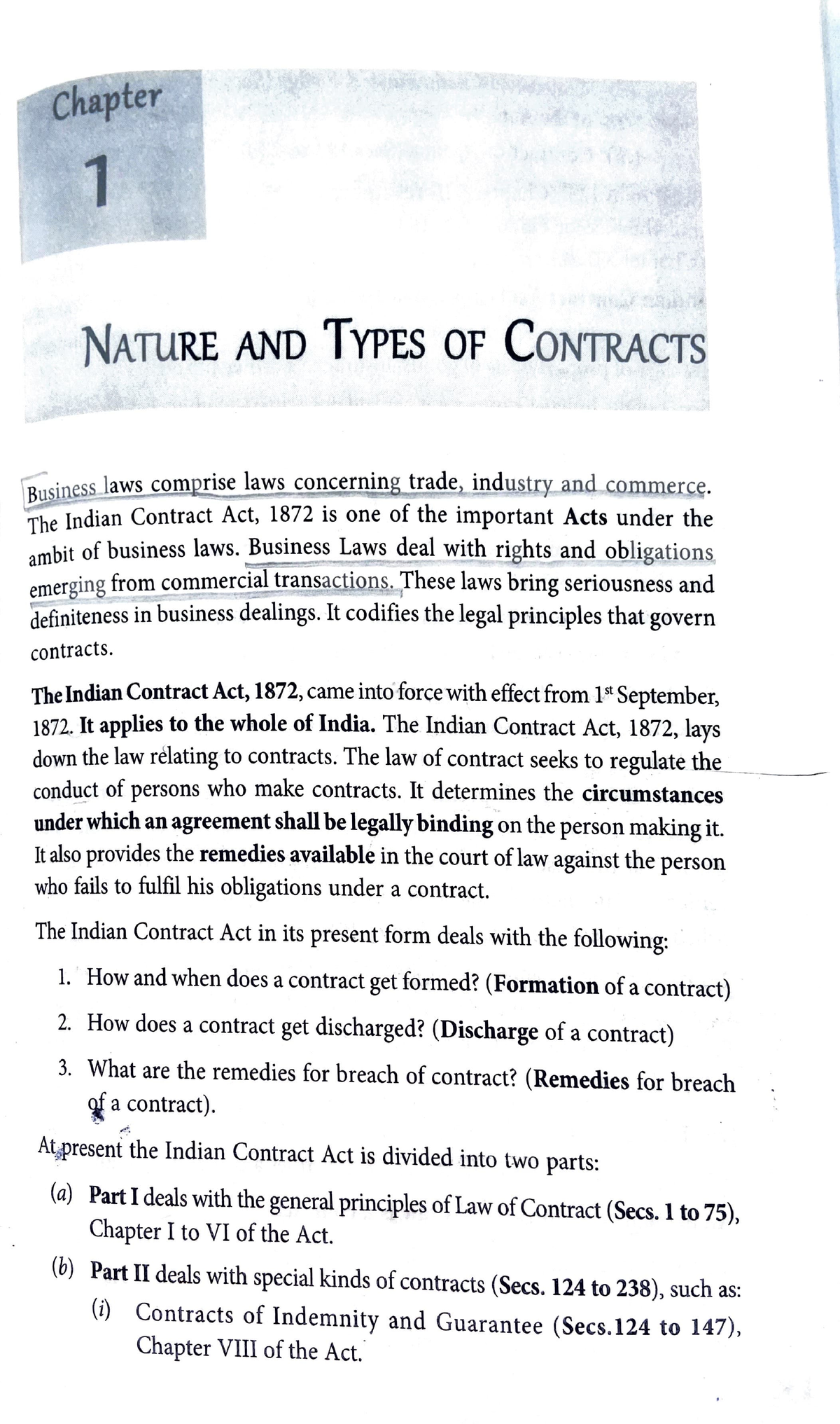 Business Law Chapter 1 - 1 NA TUR£ AND T YP£S OF CONTRACTS ~ 11 Esslaws ...