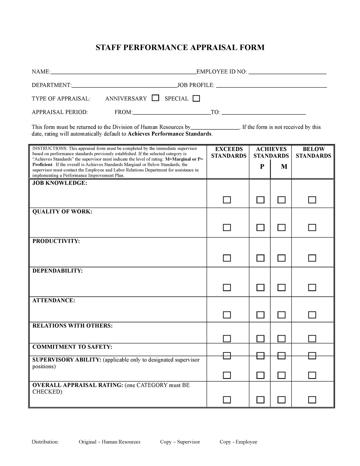 Staff Performance Appraisal FORM - STAFF PERFORMANCE APPRAISAL FORM ...