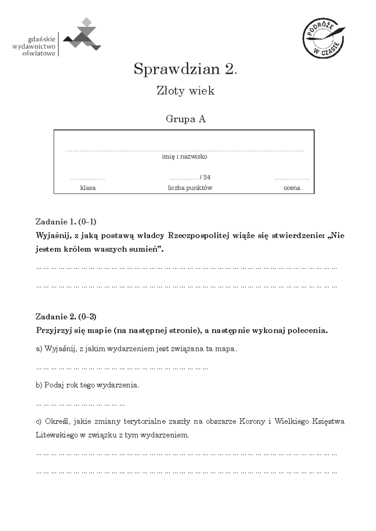 Sprawdzian Nr 23 Wersja A Pdf