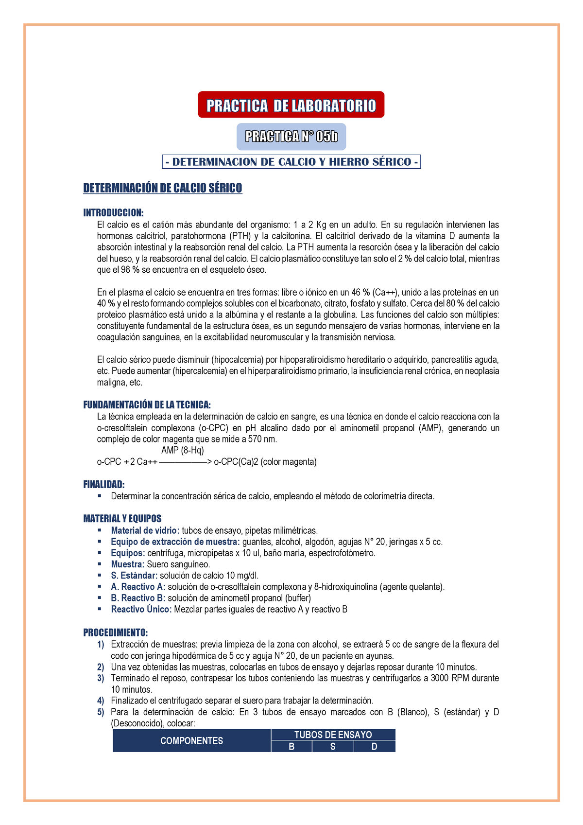 Practica 05b. Bioca - Guía Práctica Resuelta - DETERMINACION DE CALCIO ...