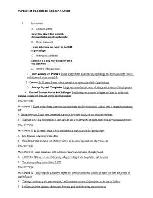 Speech outline complete - Informative speech outline Nevaeh Floyd n ...