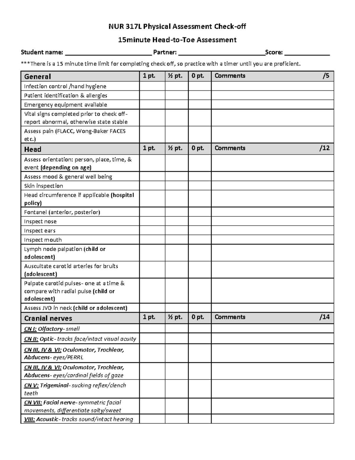 NUR 317L Head-to-Toe Assessment 8 - Warning: TT: undefined function: 32 ...