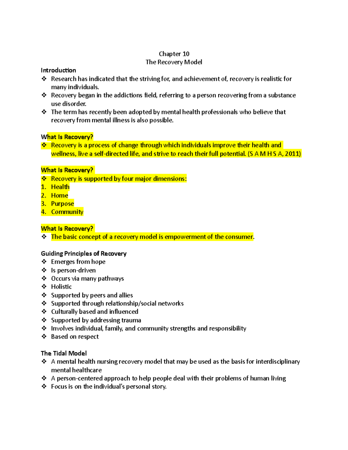 Chapter 10 - ch 10 - Chapter 10 The Recovery Model Introduction ...