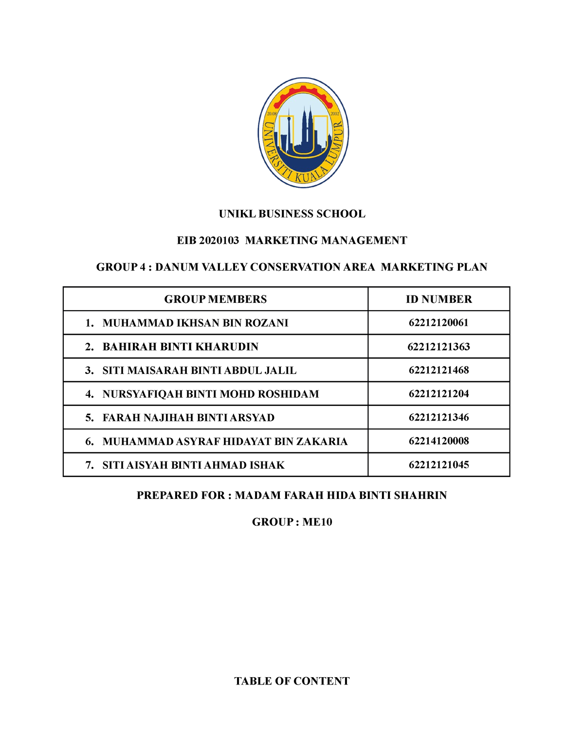 business plan evaluation unikl