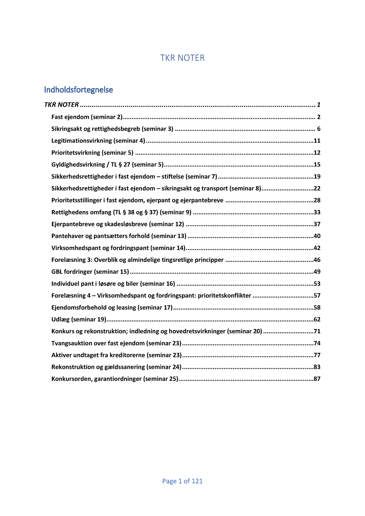 Tings- Og Kreditorret Noter 2021 - TKR NOTER TKR NOTER ...