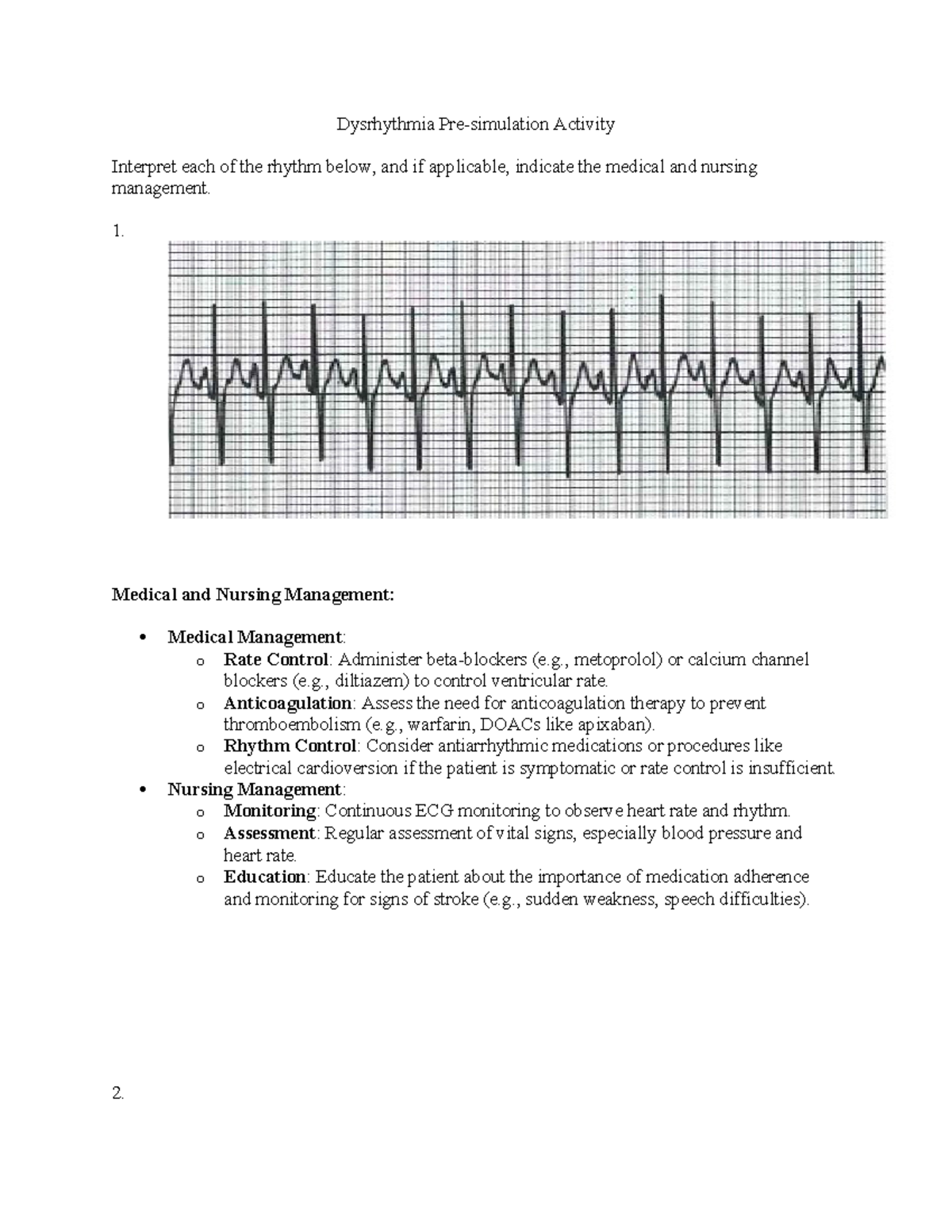 Dysrhythmia Pre-sim Activity-1 - Dysrhythmia Pre-simulation Activity ...