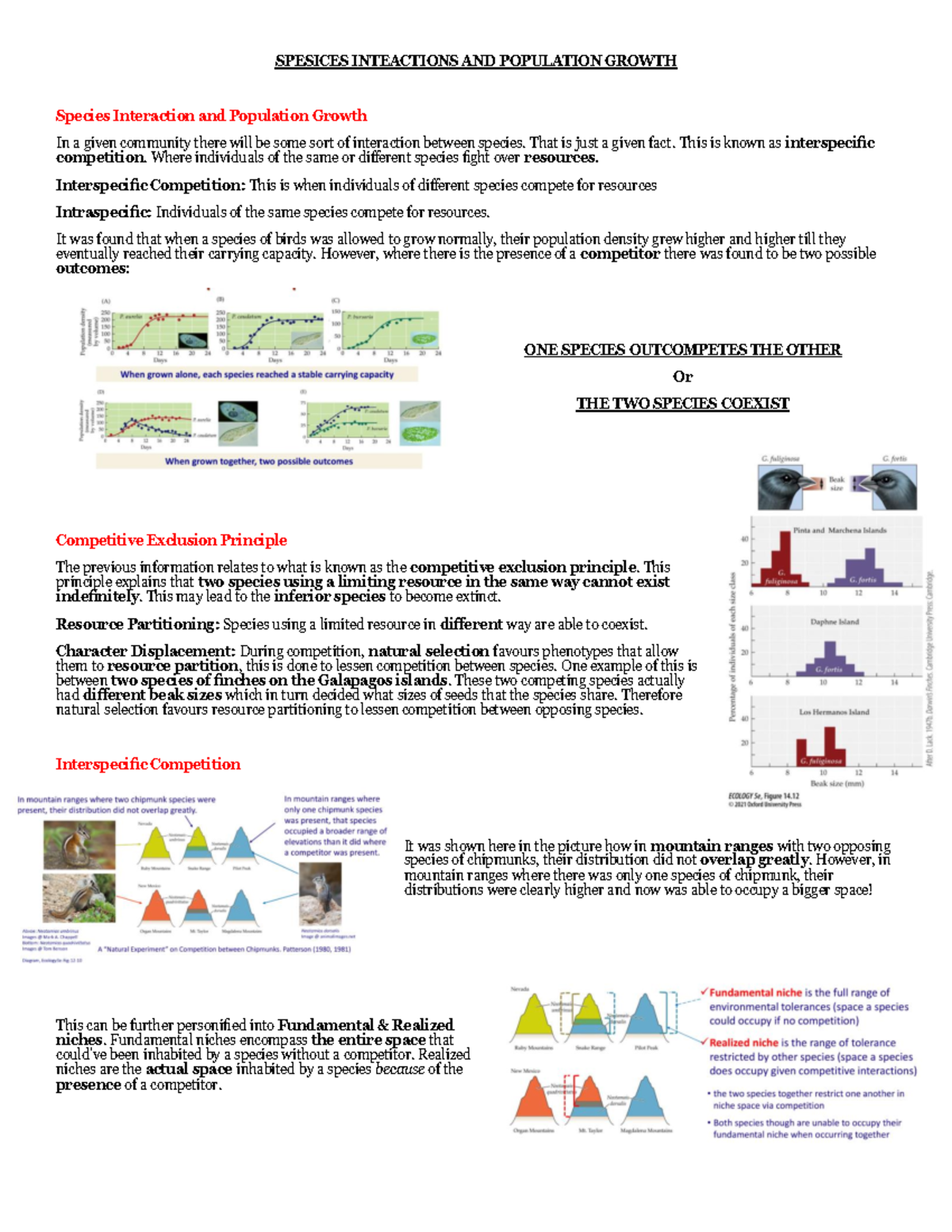 13 - Species Interactions and Population Growth - SPESICES INTEACTIONS ...