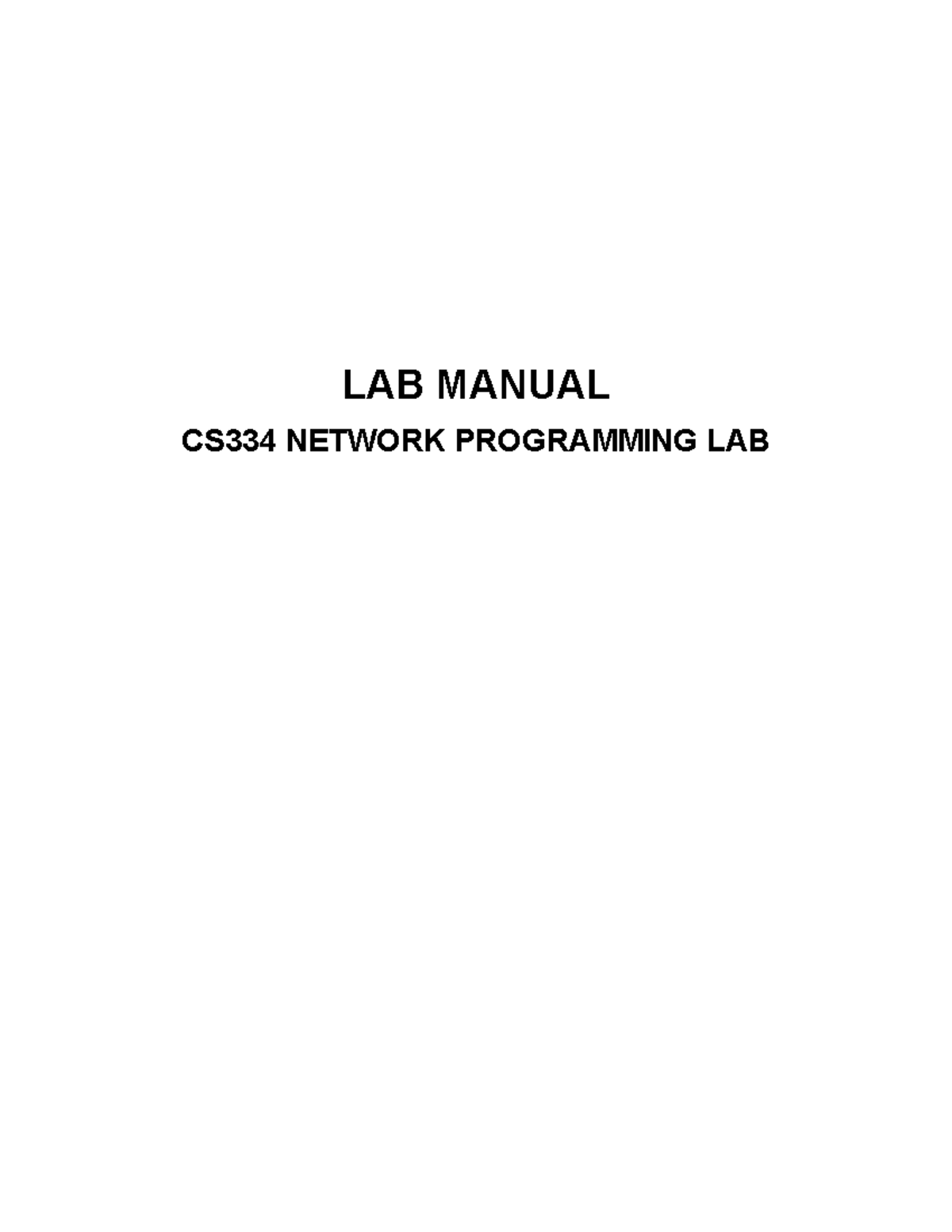 LAB Manual - LAB MANUAL CS334 NETWORK PROGRAMMING LAB Ex ...