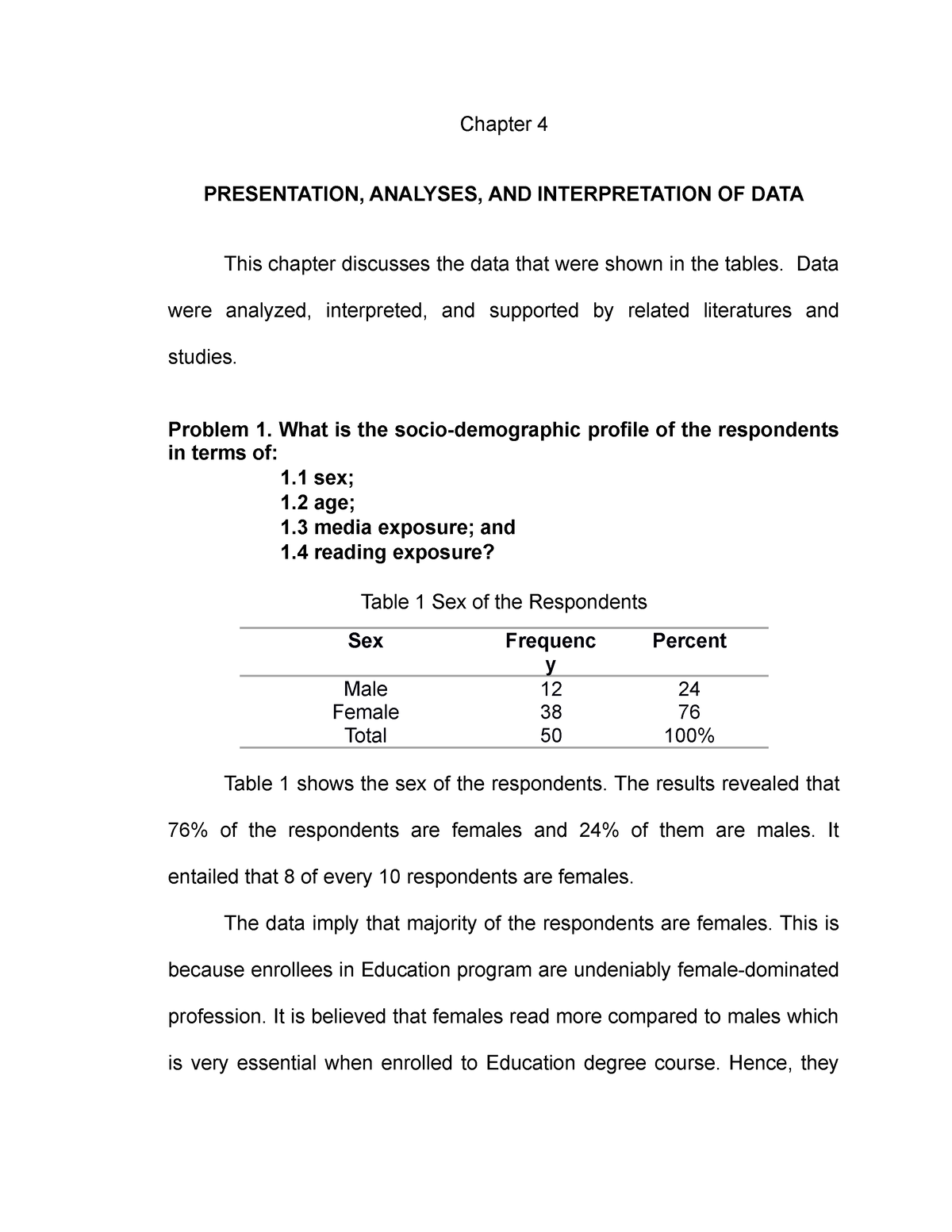 Chapter 4 And 5 Edited Education Research Chapter 4 Presentation