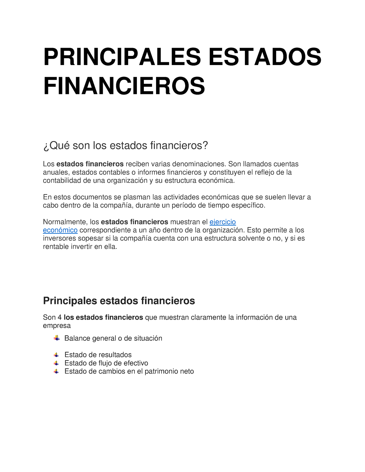 Principales Estados Financieros - PRINCIPALES ESTADOS FINANCIEROS ¿Qué ...