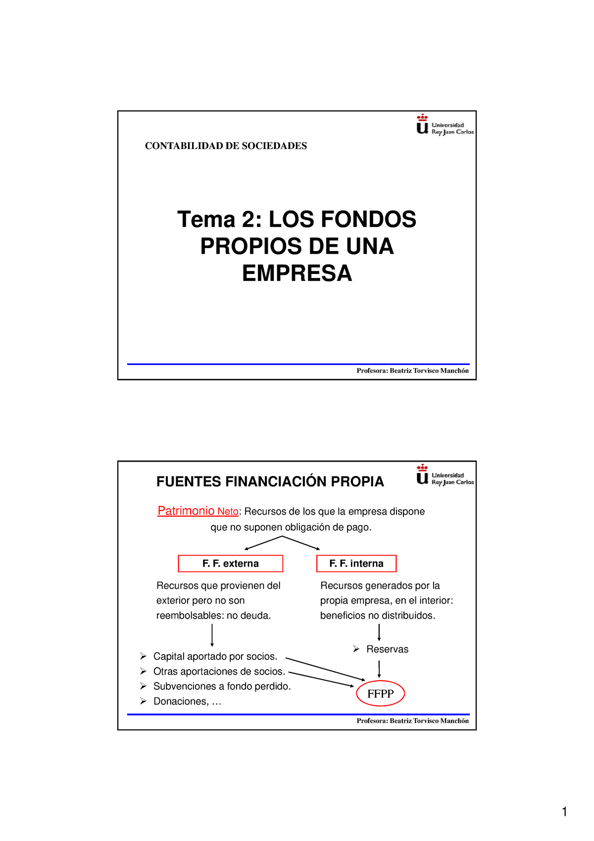 T-2 Fondos Propios - Contabilidad De Sociedades - URJC - Studocu