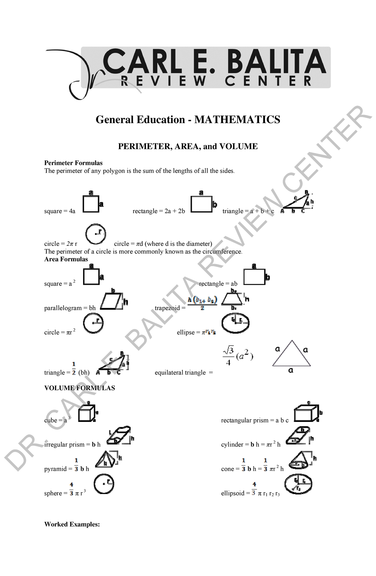 Mathematics - See The Pdf - General Education - MATHEMATICS PERIMETER ...