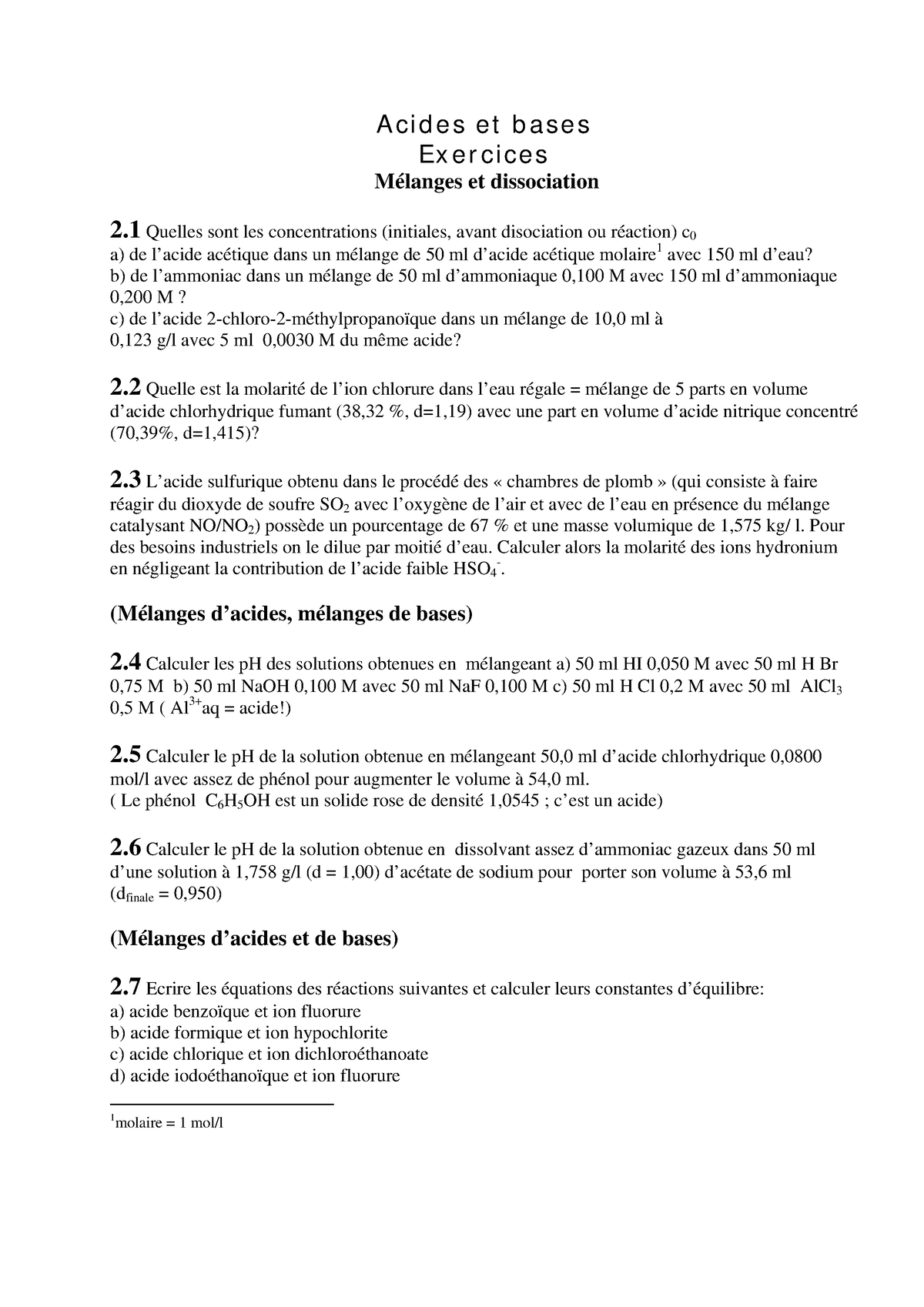 Acide Chlorhydrique 1/2 - 1000 ml