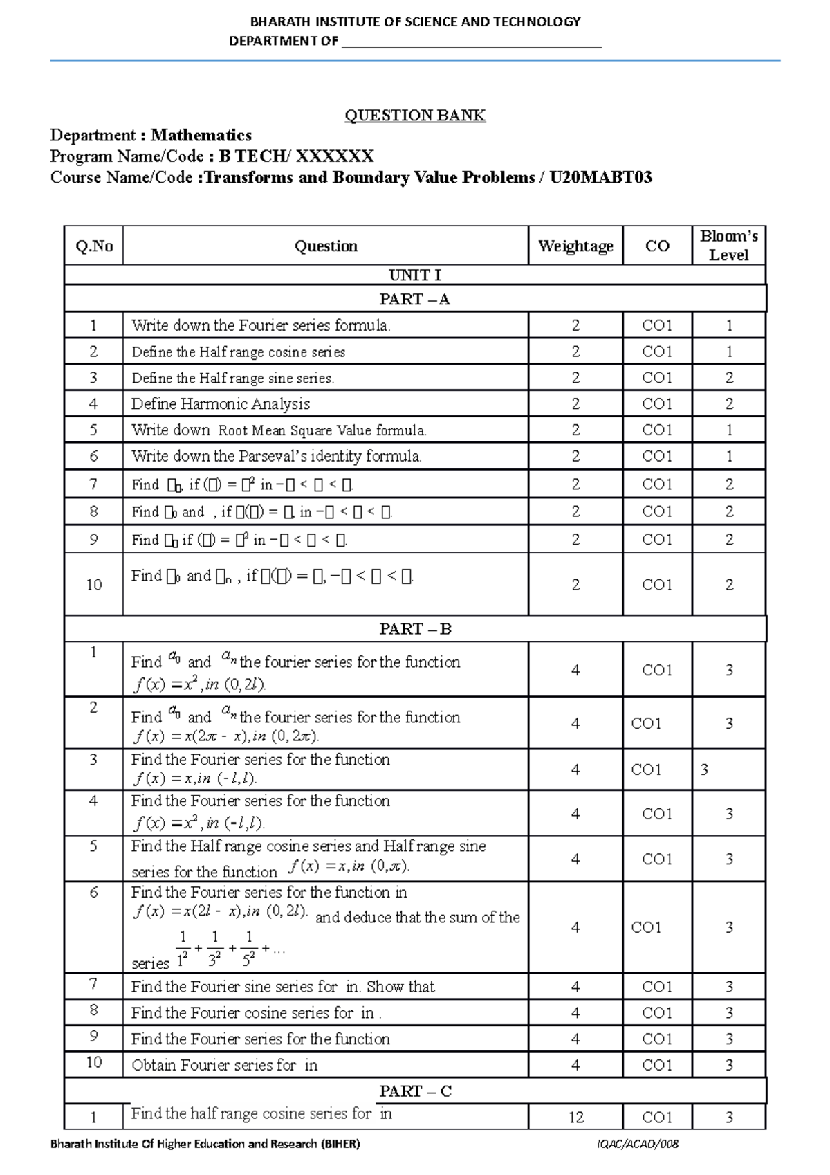 Updated TBVP QB format - for semester preparations - DEPARTMENT OF ...
