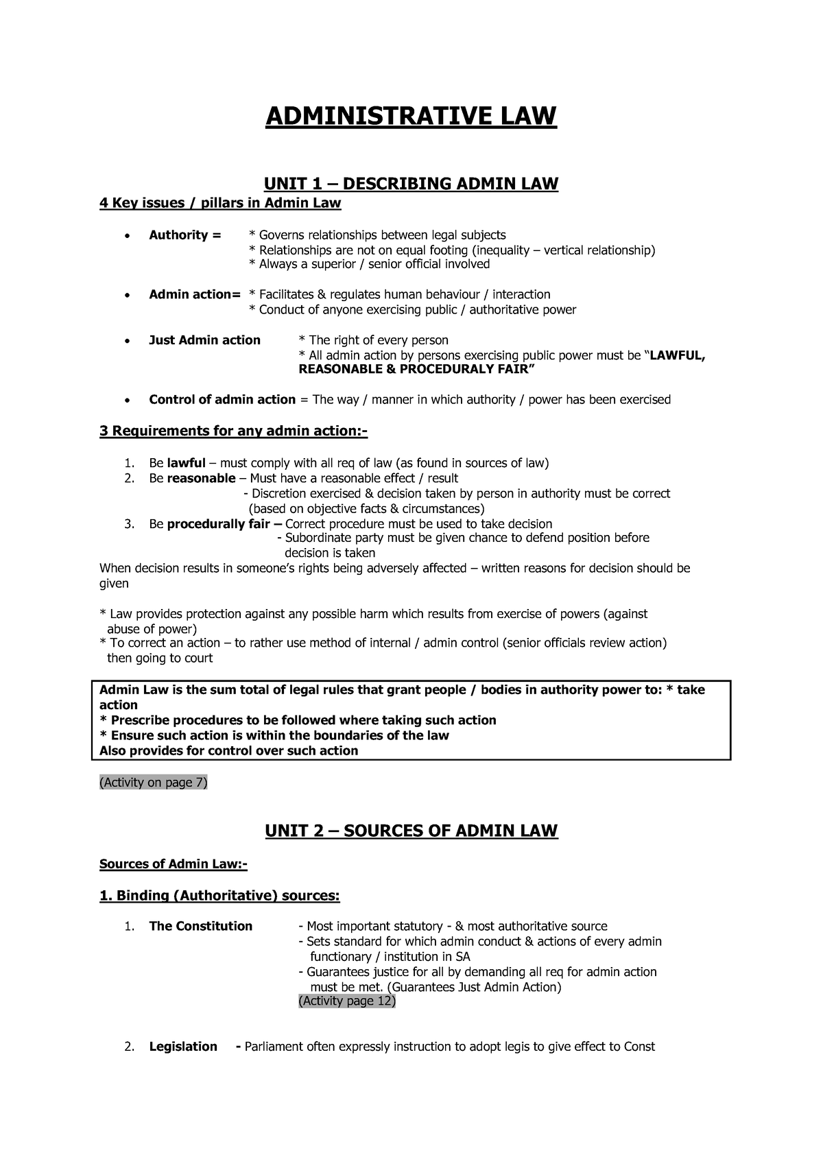 Introduction To Administrative Law - ADMINISTRATIVE LAW UNIT 1 ...