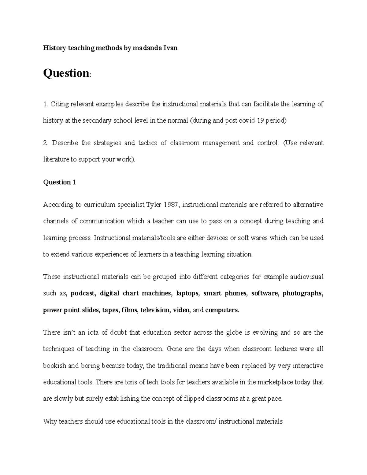 how to teach history in post covid 19 History teaching methods by