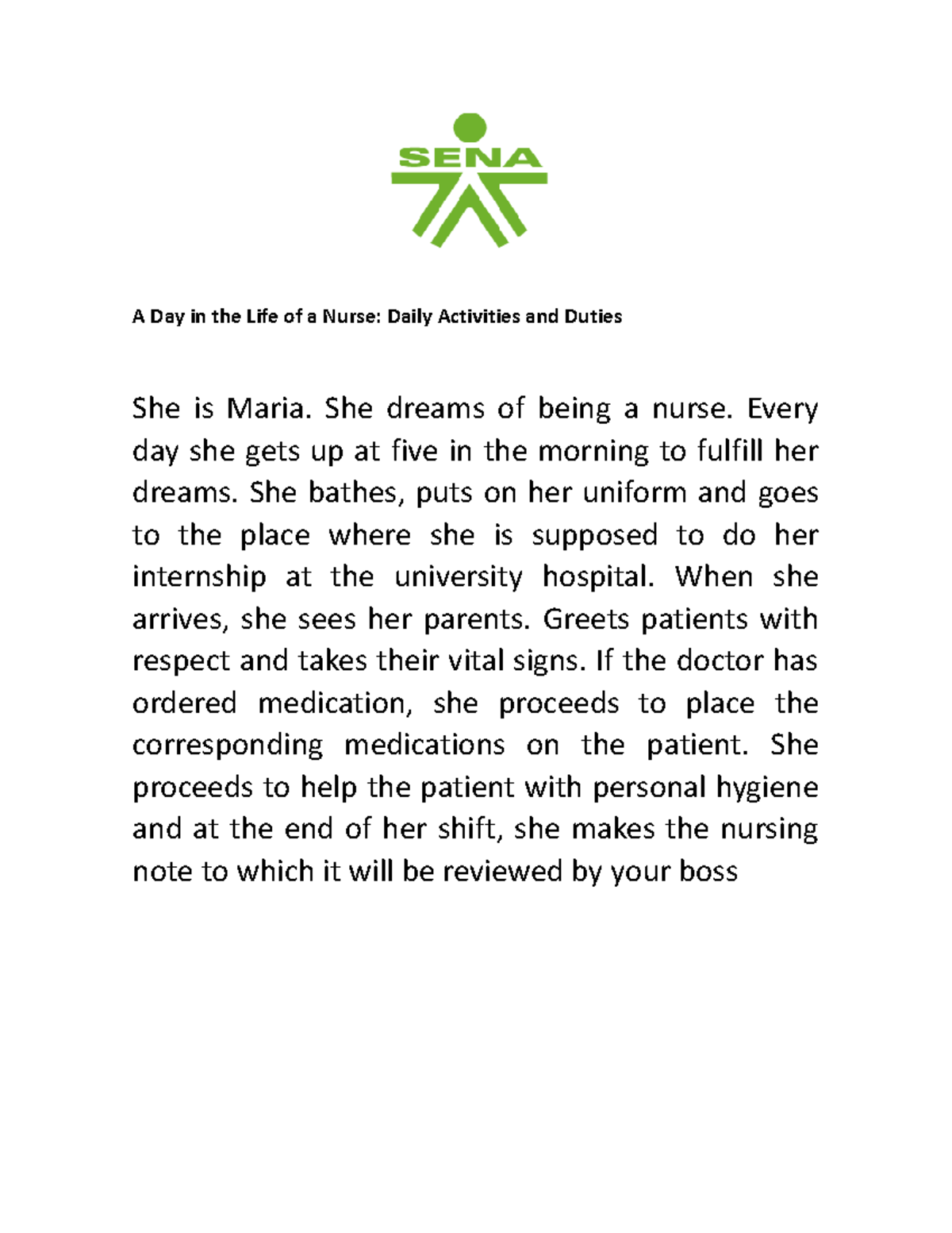A Day in the Life of a Nurse maira ramirez urrea - A Day in the Life of ...