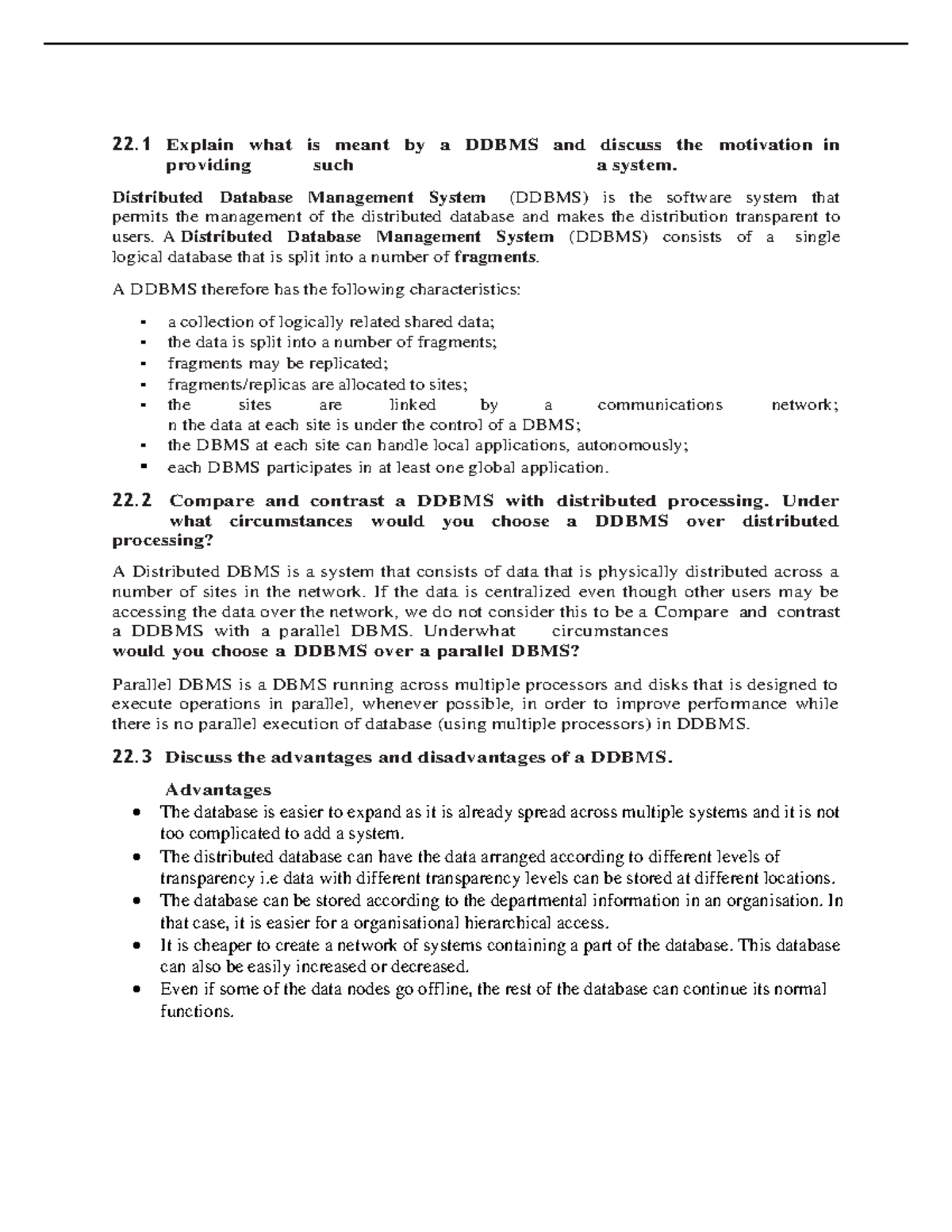 Review Question and Answers Distributed - 22 Explain what is meant by a ...