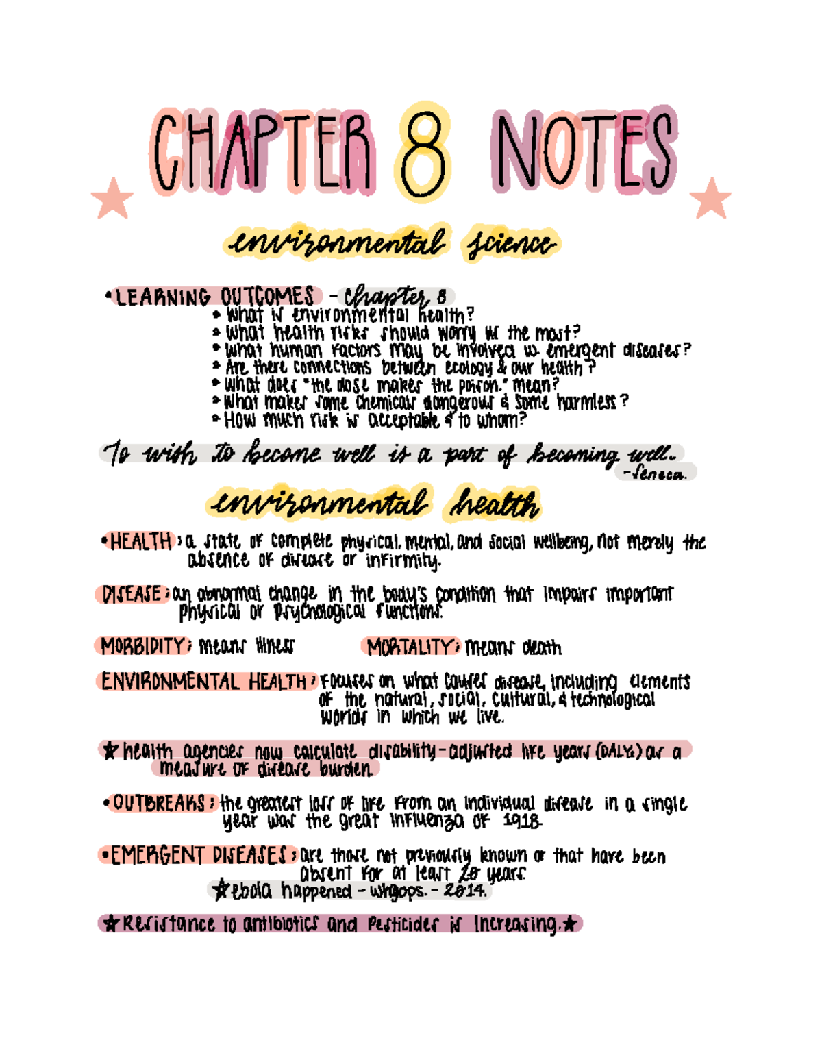 Chapter 8 notes - CHAPTER 8 NOTES woah woah environmental faience ...
