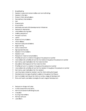 Pos-op Game Report - Post Op Simulation Practice - Post-op Pediatric 