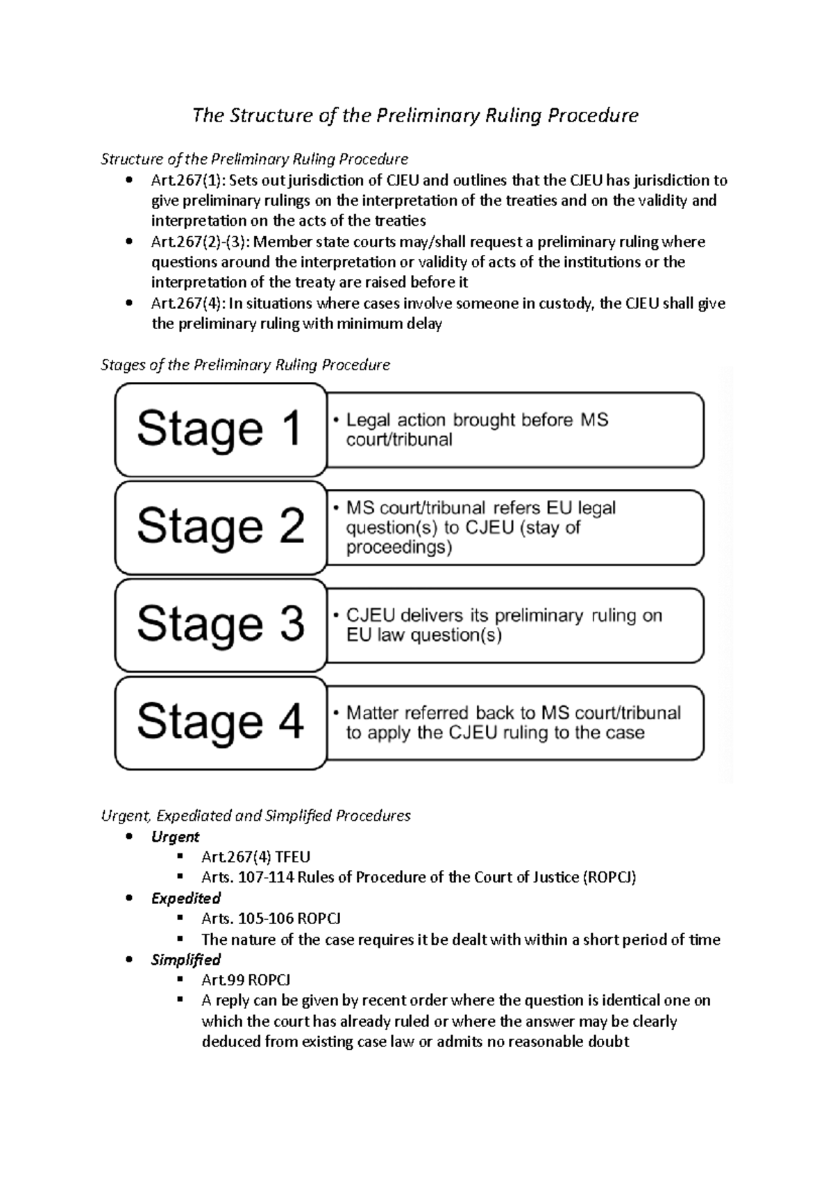 preliminary ruling essay