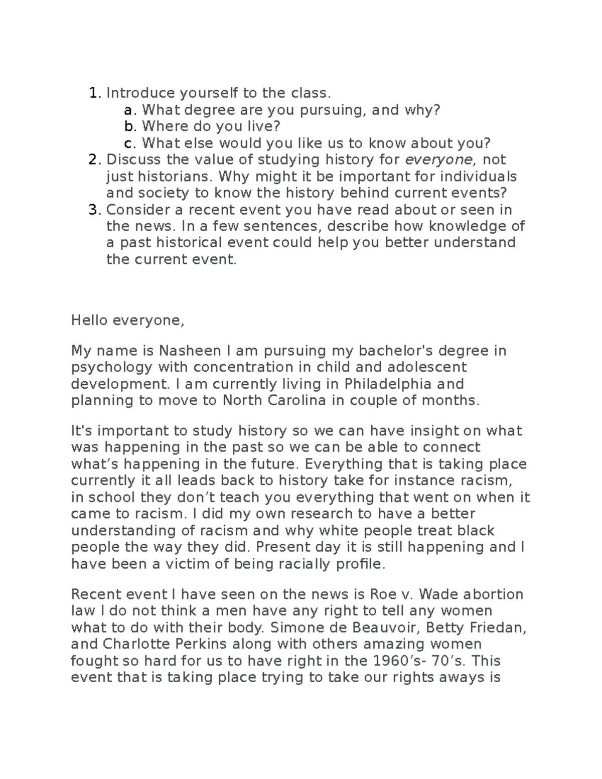 1 1 discussion why should we study history discussion topic 1