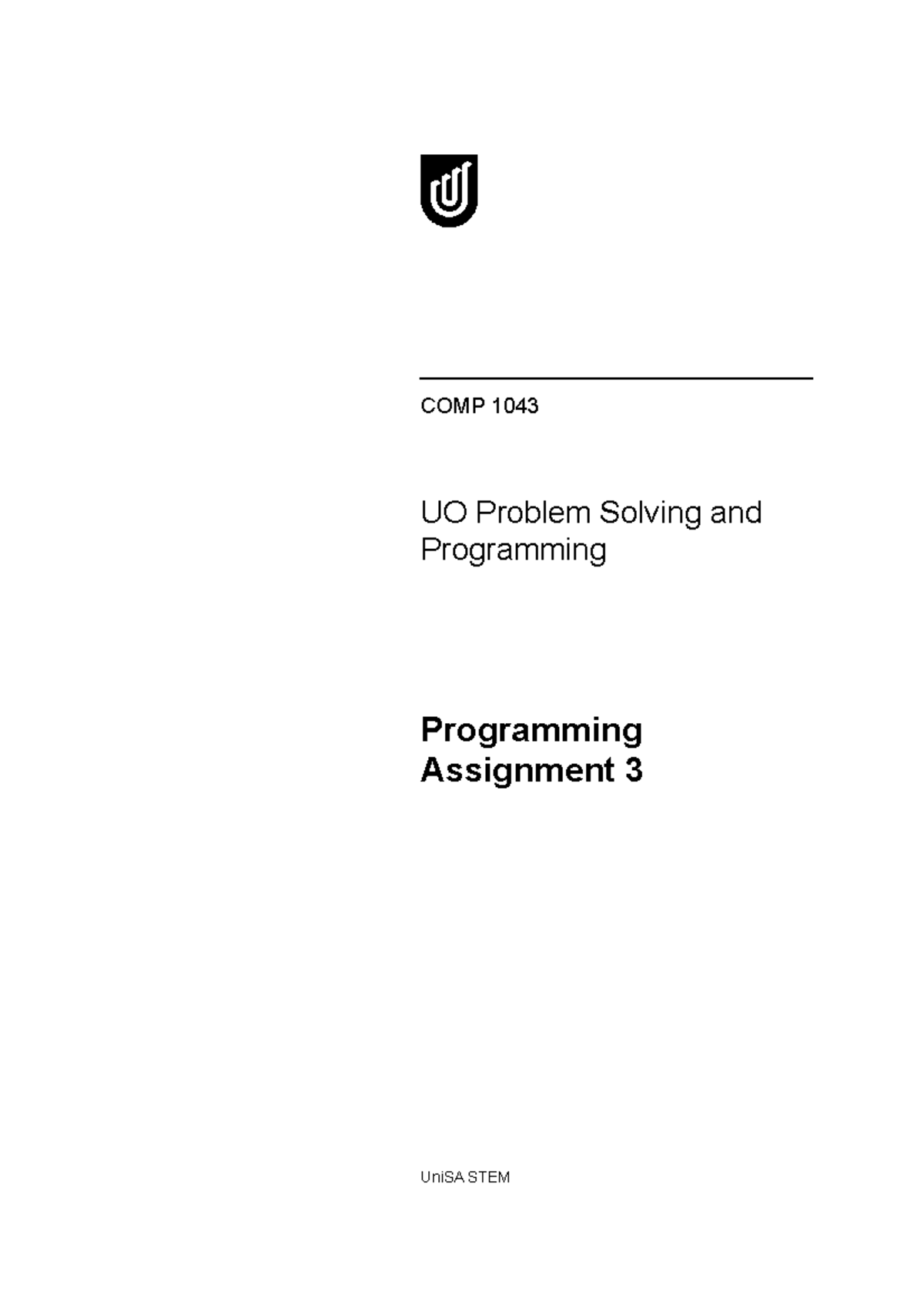 uo problem solving and programming