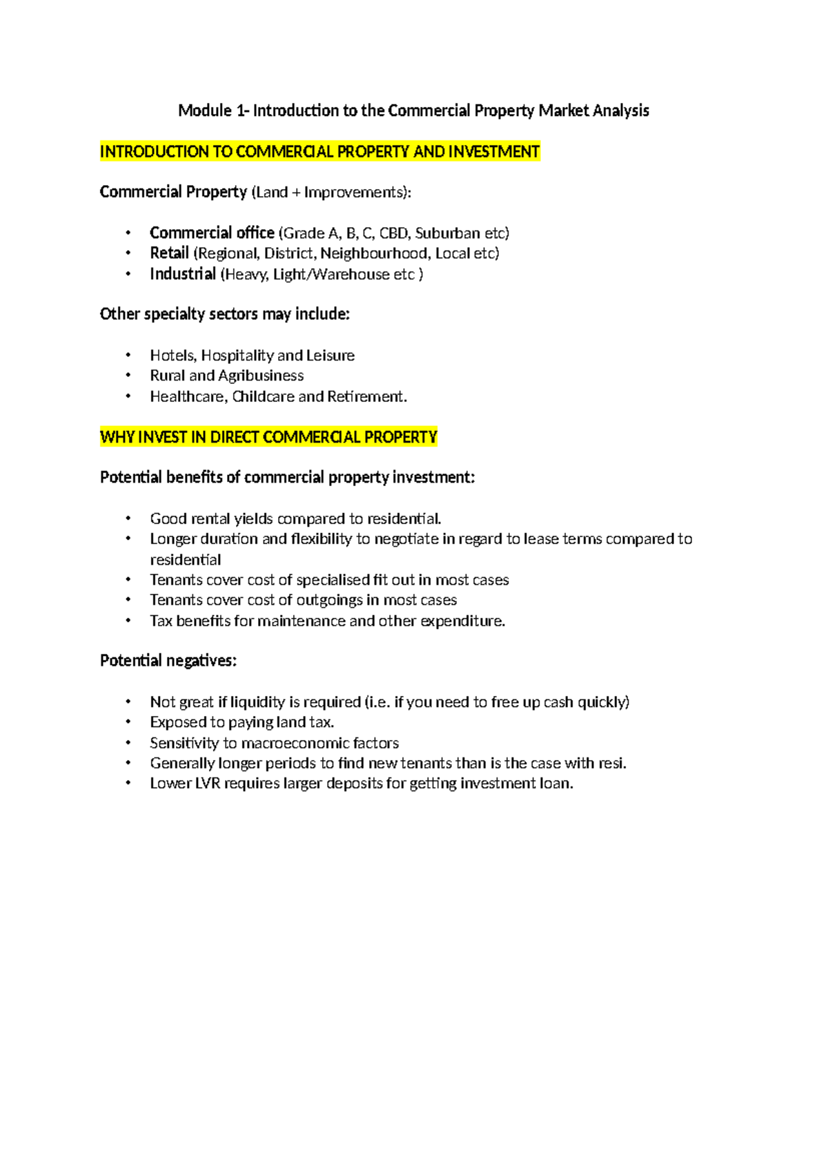module-1-introduction-to-the-commercial-property-market-analysis-why