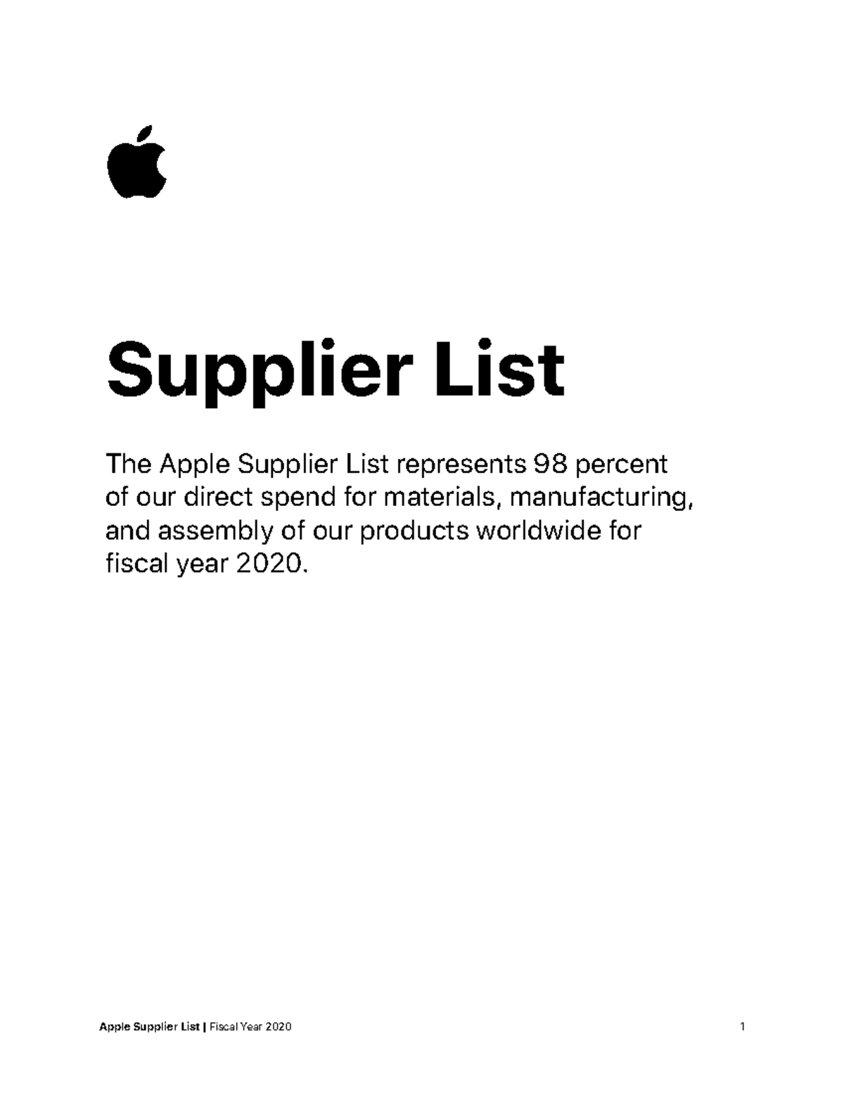 AppleSupplierList AppleSupplierList ÿ Supplier List The Apple