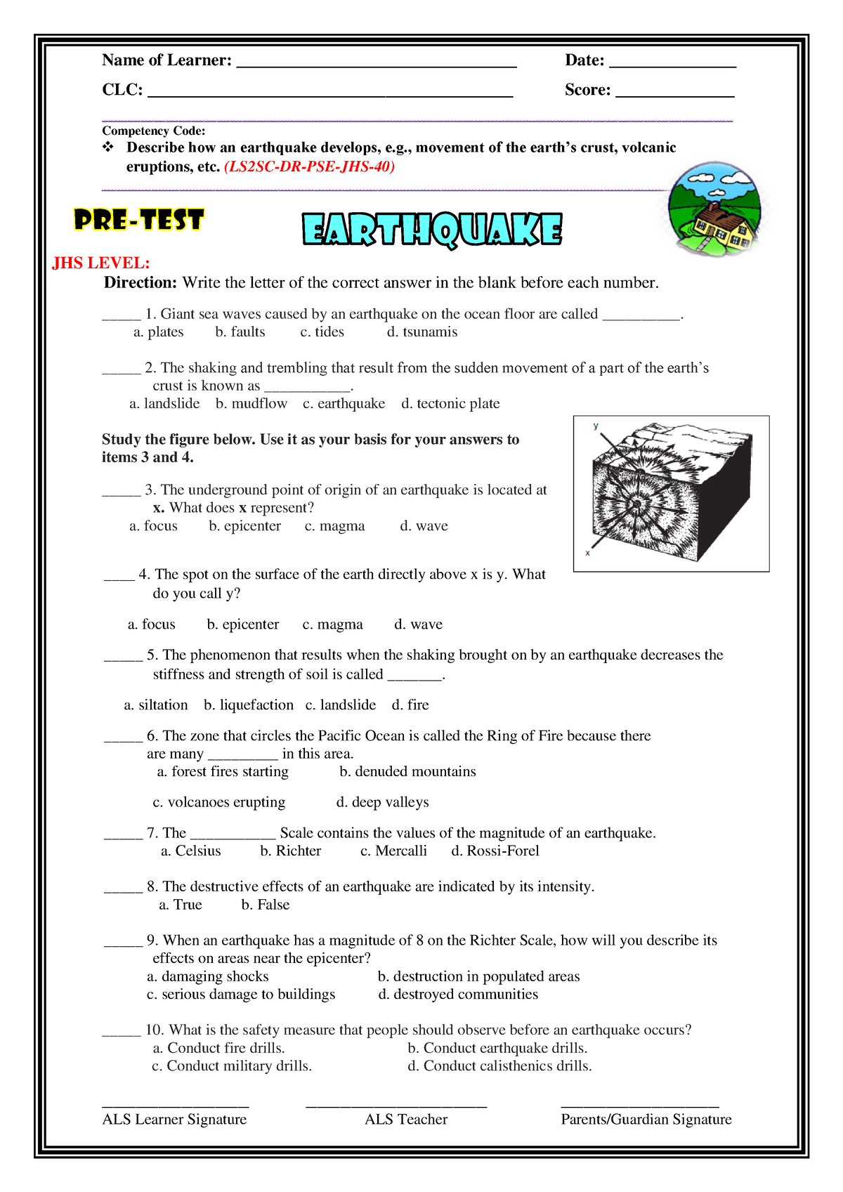 LS2-Worksheets-Earthquake - CLC ...